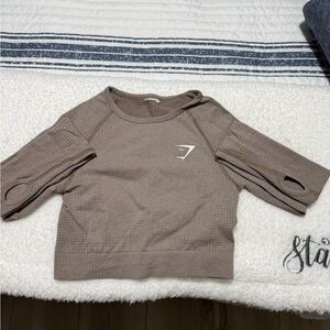 2 Gymshark Crop Tops Brown and Black